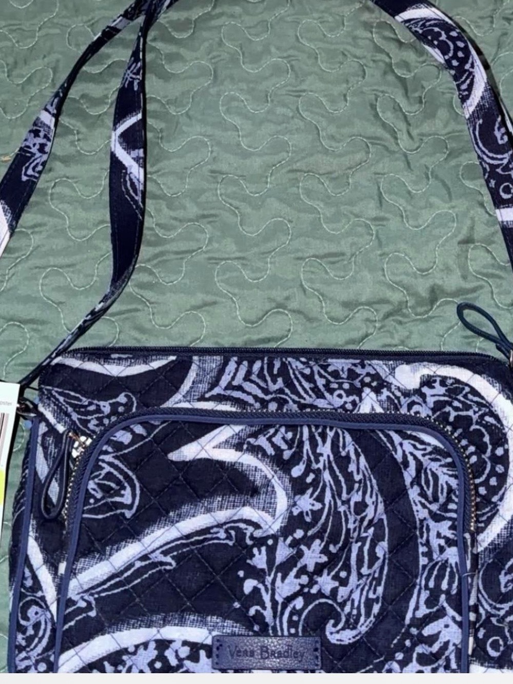 Vera Bradley Navy and White Quilted Crossbody Shoulder Bag
